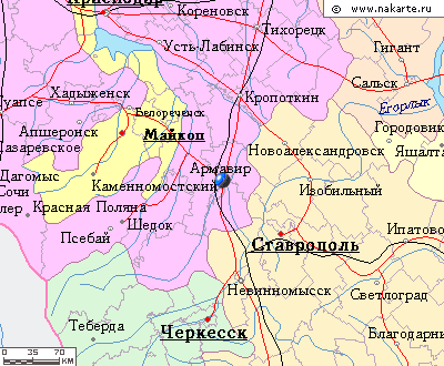 Карта окрестностей города Армавир от НаКарте.RU